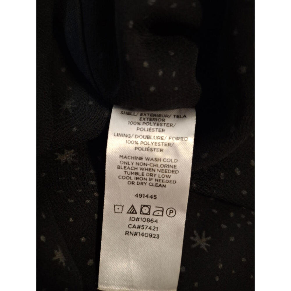 LOFT Women XS Tank Top Black Star Print V-Neck Sleeveless Lined Blouse - Picture 7 of 8